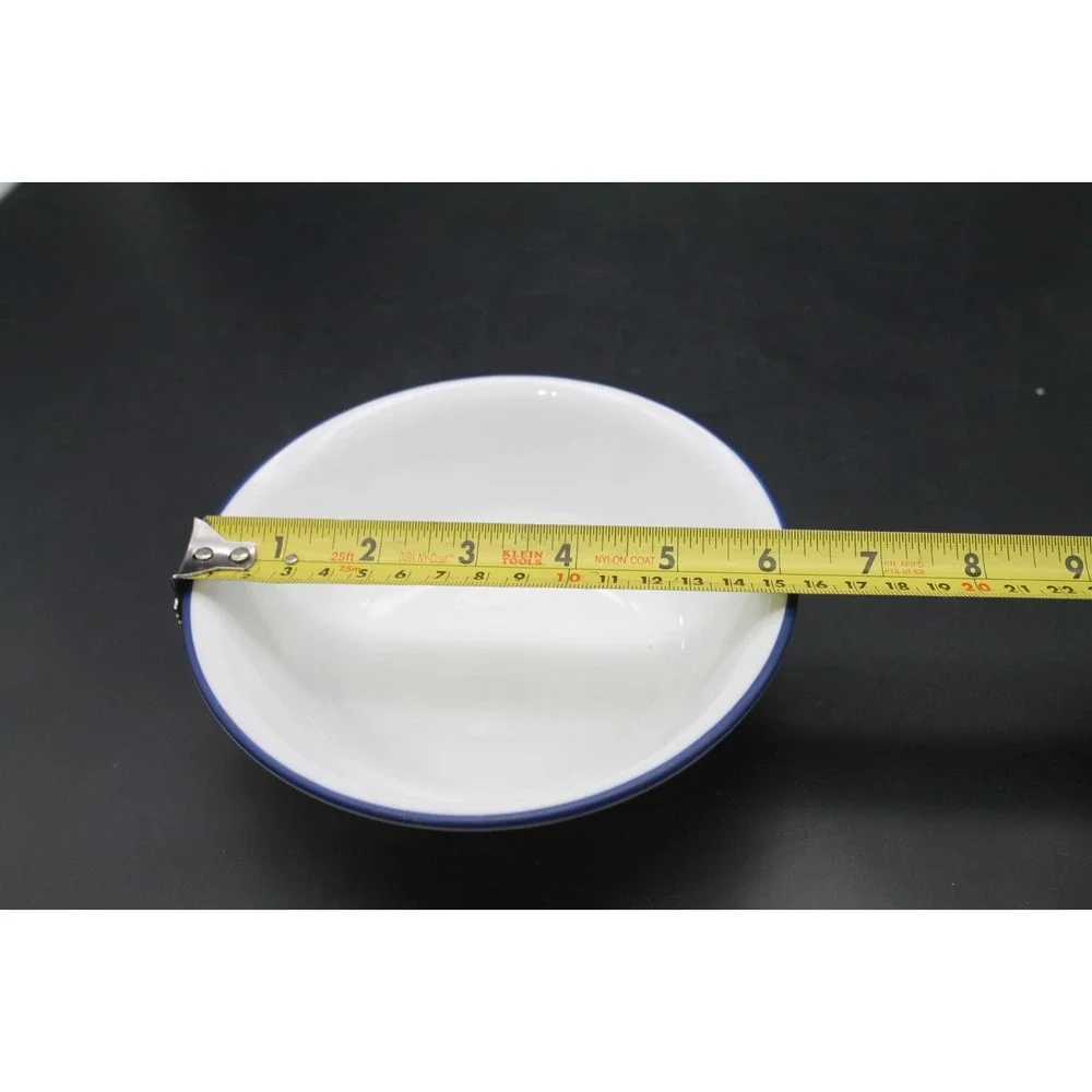 Set 4 Corelle Blue Band Blue Stripe Cereal Soup Bowls Vitrelle Made USA